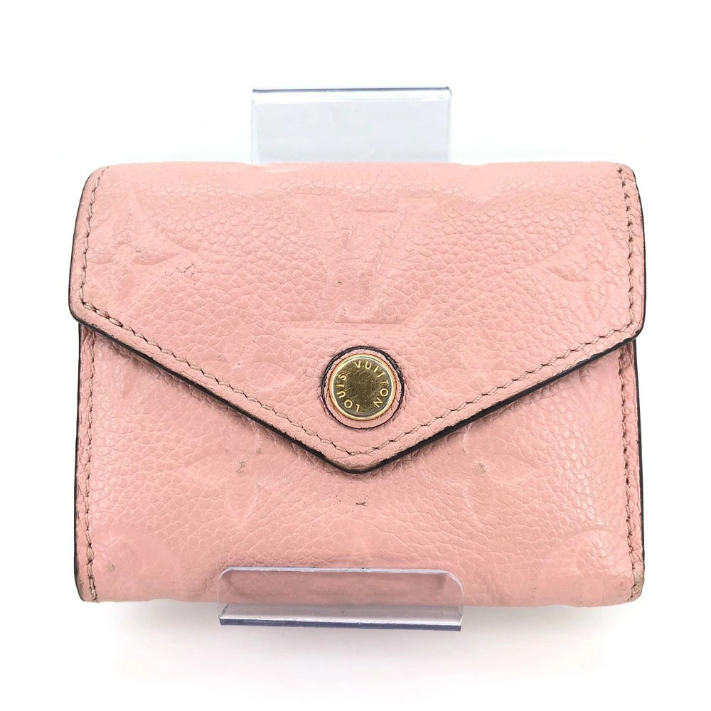 Louis Vuitton Monogram Empreinte Portefeuille Zoe Trifold Leather Wallet Pink